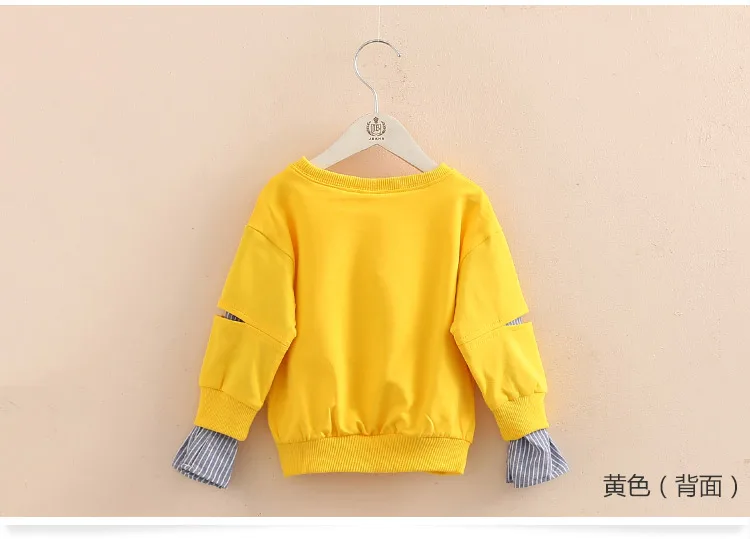 2018 Spring Autumn 2-10 11 12 Years Old Teenager Children Patchwork Fake 2 Pcs Baby Kids Basic Sweatshirt For Girls 11 12 Years (9)