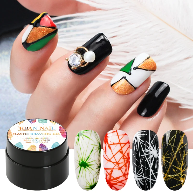 

RBAN NAIL Pure Spider Gel Polish Wire Elastic Drawing Painting UV Gel Polish Soak Off Pulling Silk Spider Nail Art Lacquer