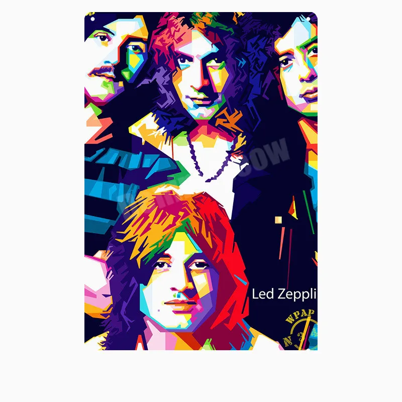 Led Zeppelin табличка металлические пластины клуб бар кафе концерт Украшение Рок музыка Оловянная вывеска стены Искусство Плакат Винтаж Домашний Декор MN111 - Цвет: H