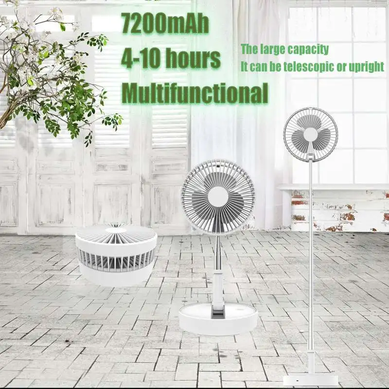 

Foldable 3 in 1 USB Mini Portable Small Folding Floor Fan Multi-function Rechargeable Summer For Home Outdoor Student Office