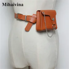 Mihaivina мини-поясная сумка для женщин, сумка на пояс из змеиной кожи, маленькая поясная сумка, Кожаная поясная сумка, Женская поясная сумка, сумка на пояс с цепочкой