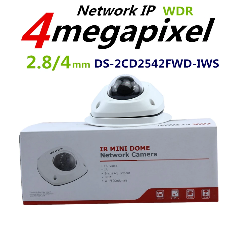In stock English Version DS 2CD2542FWD IWS 4MP WDR Mini Dome Network Camera with Audio WiFi