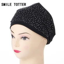 

High quality hair cap pure cotton sport hair band popular in Europe and America rhinestone crystal headband for women