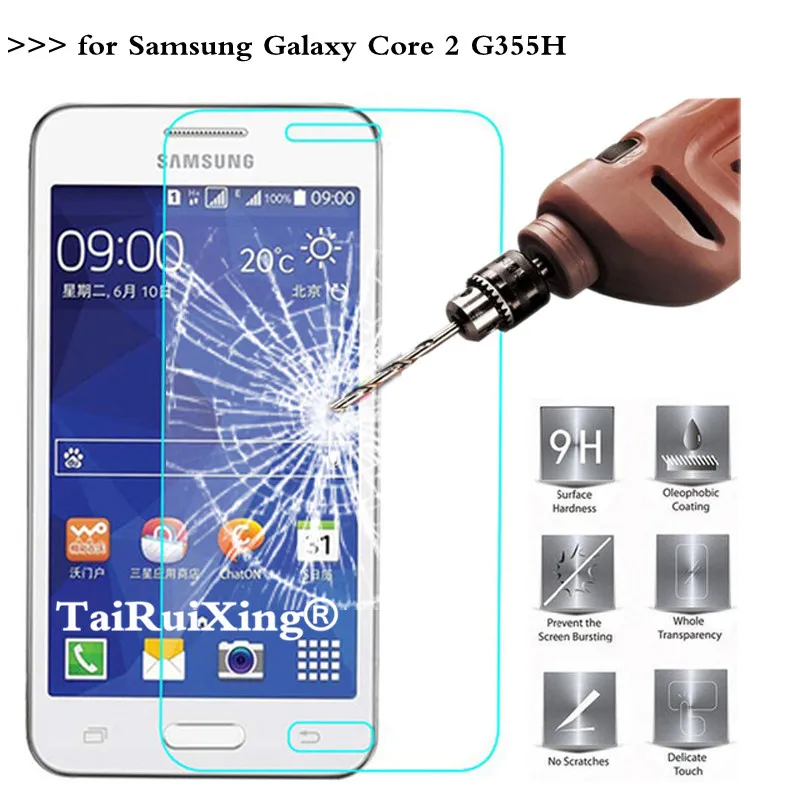 Для Samsung Galaxy Core 2 core2 G355H G355h 0.26 мм 9 H 2.5D закаленное Стекло Экран протектор для core |