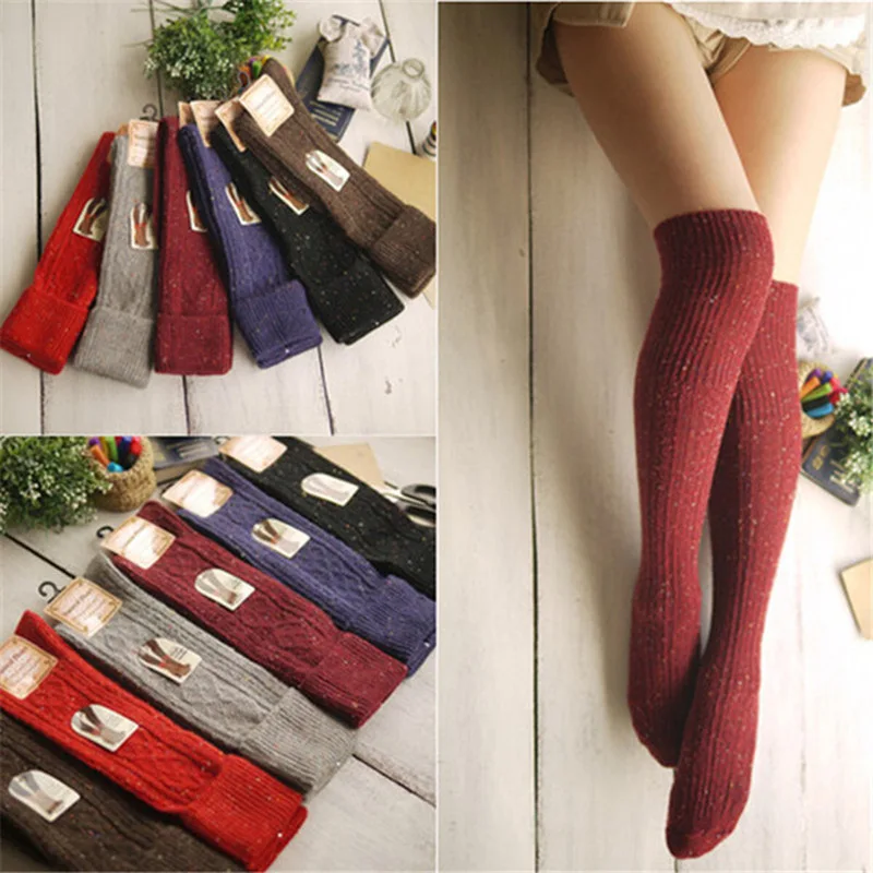 Winter Long Knee Thick Wool Socks Women's Cotton Thigh High Sexy Socks Winter Boot Socks Wholesale In Store Black Red Brown Gray Winter Long Knee Thick Wool Socks Women's Cotton Thigh High Sexy Socks Winter Boot Socks Wholesale In Store Black Red Brown Gray