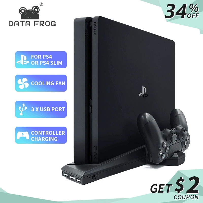 

Cooling Fan Joystick Charge For PS4/PS4 Slim Games Vertical Stand With Dual Controller Charger Station For Sony Playstation 4