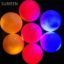 Горячий 4 шт светодиодный свет для гольфа мигающие шары красный свет-вверх Гольф мигающие шары светящиеся постоянно Сияющие двухслойный ночной тренировочный мяч