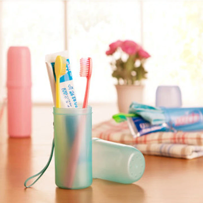 

1 x Utility Candy colors Toothbrush Holder Tooth Mug Toothpaste Cup Bath Travel portable storage cup Accessories Set 4 Colors