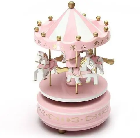 

Merry-Go-Round Wooden Music Box Toy Child Baby Game Home Decor Carousel horse Music Box Christmas Wedding Birthday Gift New