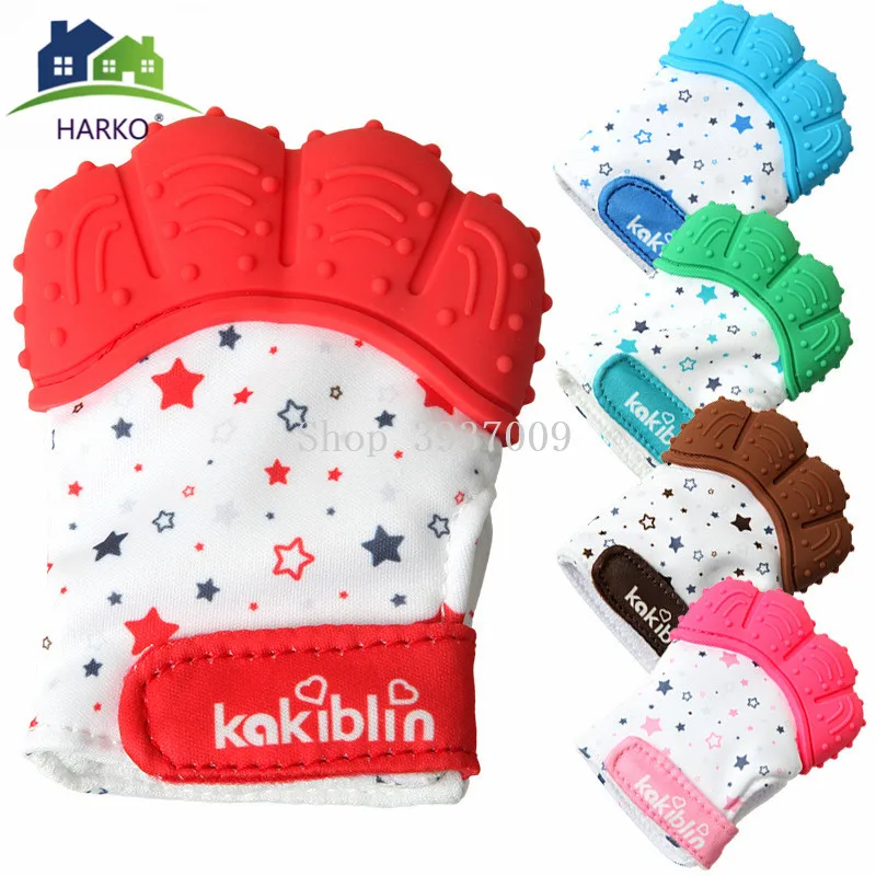 1PCS Silicone Baby Teether Teething Mitt Mitten Glove Safe BPA Free