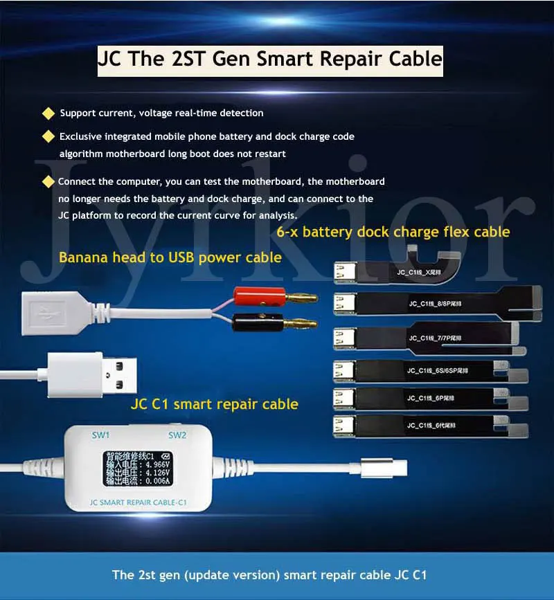 

JC C1 Smart Repair Box For IPhone X 8 Plus 8 7 Plus 7 6S Plus 6S 6 Plus 6 Battery Charging Activation Board Power Supply Line