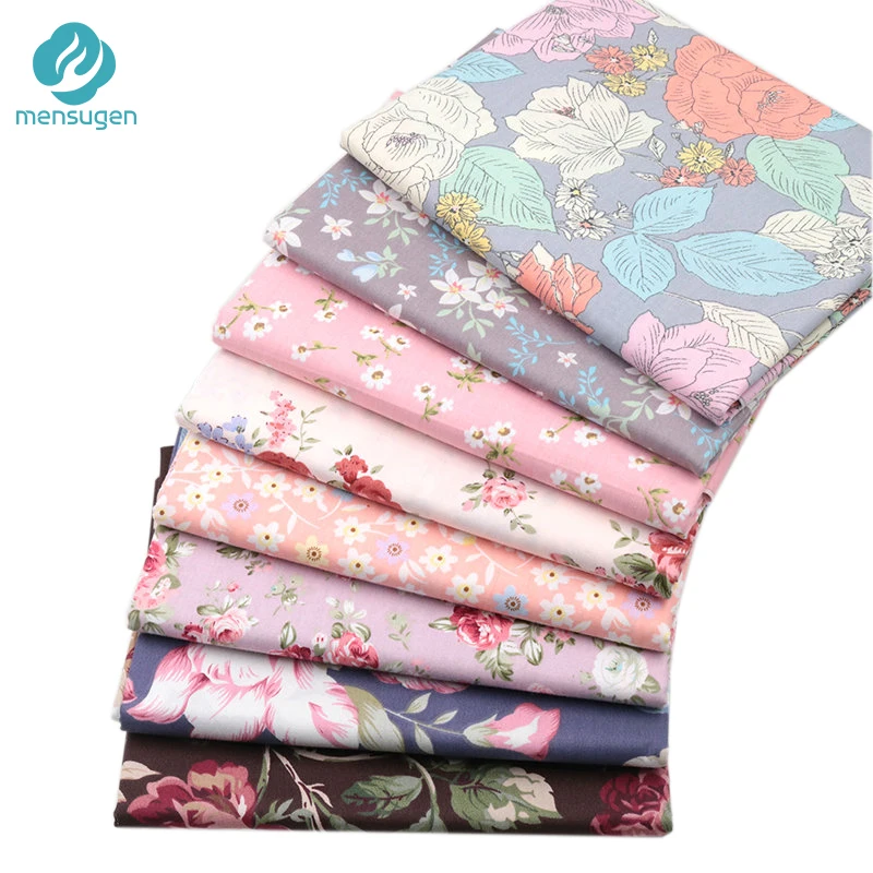 

8pcs Fat Quarters 18" x 22"/46cmx56cm Pink Flower Cotton Fabric for Patchwork Quilting Handmade Needlework DIY Material