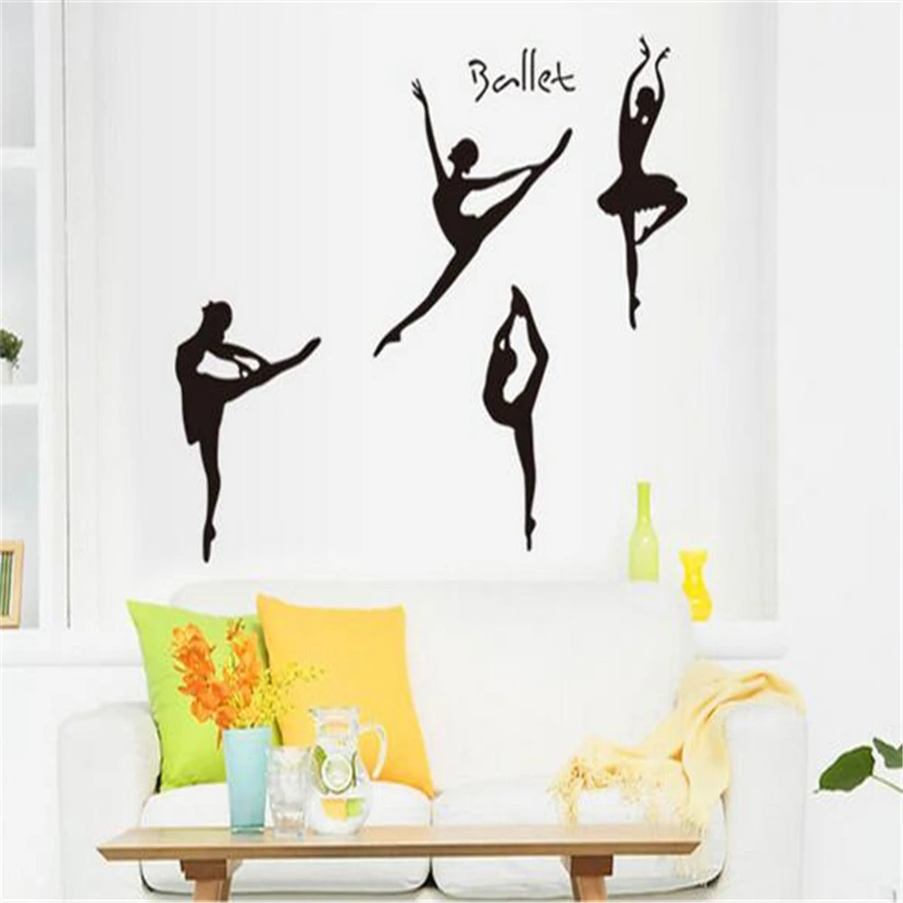 ダンスバレエ女の子スケッチ壁リビングルームの寝室の浴室decoracion子供キッズルームの壁紙家の装飾 Wall Sticker Stickers Forsticker For Living Room Aliexpress