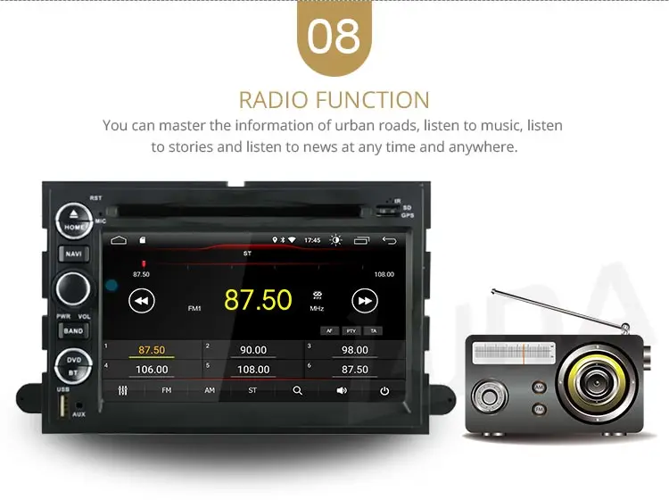Clearance LJDA 2 Din Android 9.1 Car Radio For Ford F150 Fusion Escape Edge Multimedia Player Stereo Auto Audio GPS DVD Video IPS Screen 10
