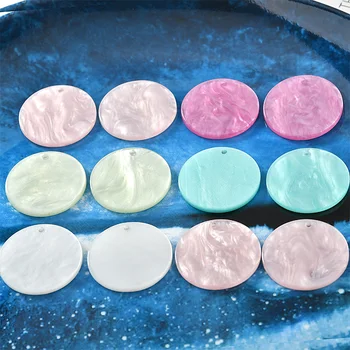

Summer style 40pcs/lot 25mm color print geometry rounds shape acrylic beads diy jewelry earring/garment pendants accessory