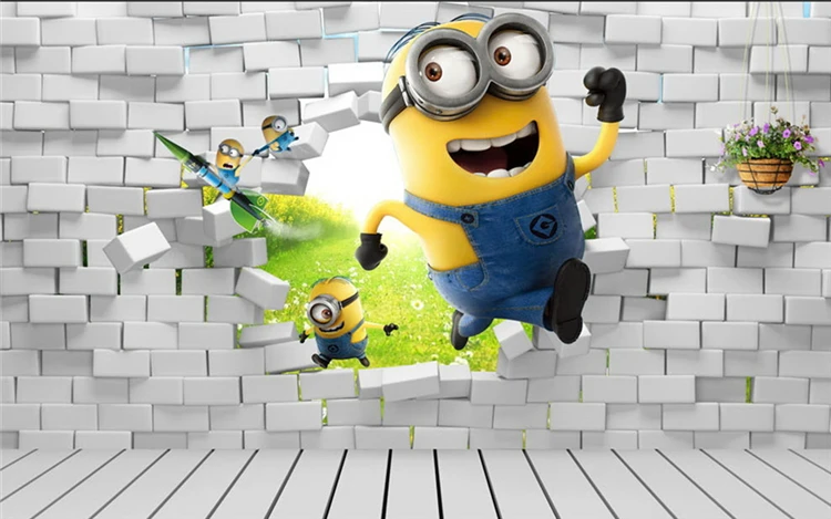 bedroom wallpaper wall mural Cartoon brick 3d Mural about Wallpaper Cute Large Minion Custom Mural bedroom wallpaper wall mural Cartoon brick 3d Mural about Wallpaper Cute Large Minion Custom Mural