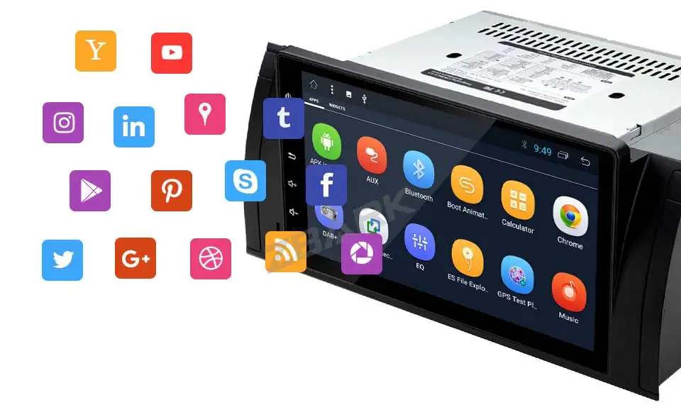 Cheap 9" Android 8.1 Multimedia Touch Screen Car Stereo Radio Player GPS OBD WIFI FM for BMW X5 E53 1999-2004 2005 2006 YH53901A 3