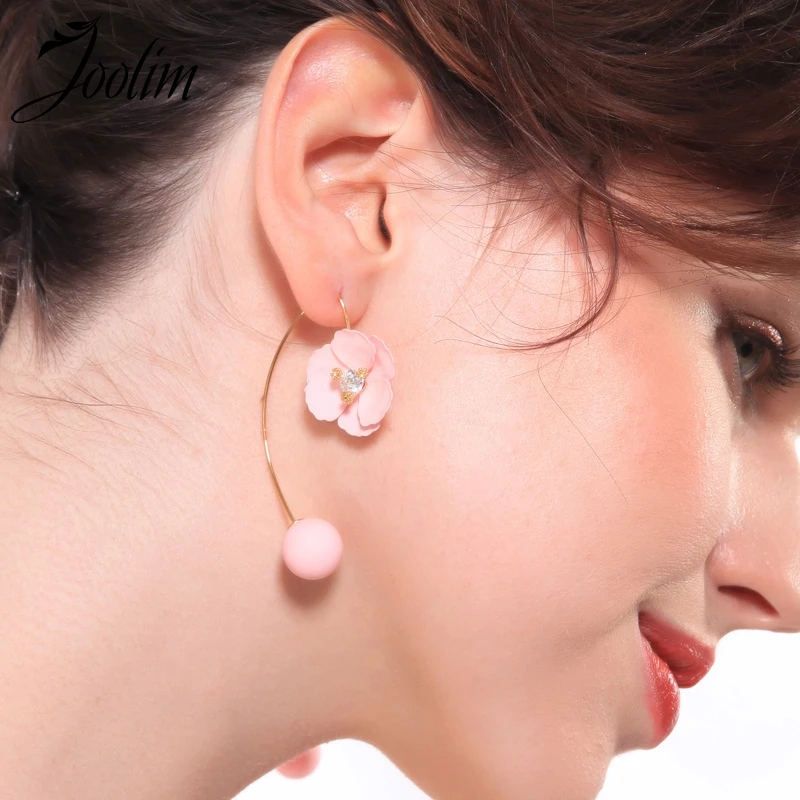 

Joolim Feminie Pink Flower Earring Creative Earrings High End Earrings for Women