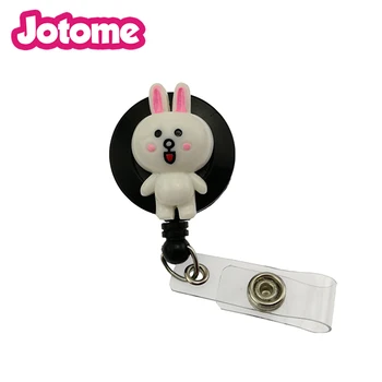 

Cute Rabbit Animal ID Badge Reel Working Nurse Medical Holder