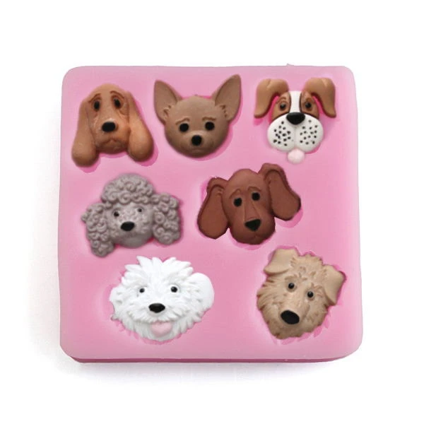 

Hot Food-Grade Silicone Mold 3D Dogs Head Moulds Fondant Cake Decorating Tools Silicone Soap Mold Silicone Cake Mold