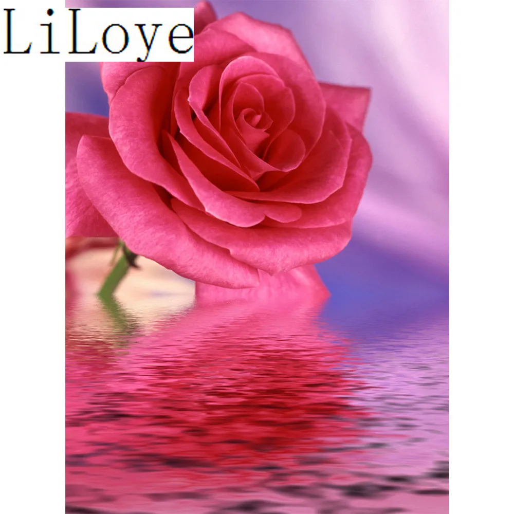 

LI LOYE 5D DIY Diamond Painting Cross Stitch Red flowers Diamond Embroidery icon Diamond Mosaic Rhinestones Decor Paintings RT77