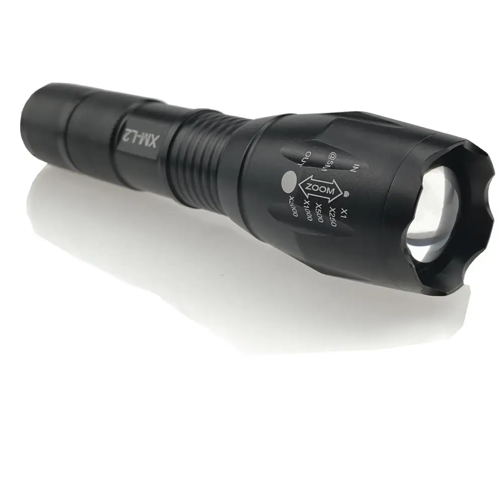 1 Ultra Bright Torch Tactical Flashlight Camping Light 5 switch Modes Zoomable Bicycle Light Use 18650 AAA battery Led Flashlight 