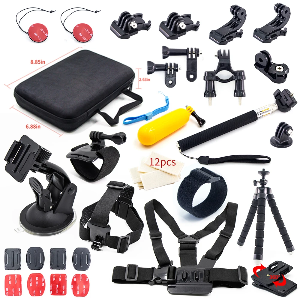 

For GoPro Accessories Kit Case Tripod Strap Mount Monopod for Go Pro Hero Session 5 4 6 3 SJCAM SJ4000 SJ6 Xiaomi yi 4k Camera