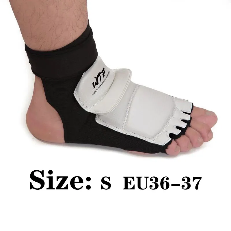 WTF таэквондо перчатки для защиты ног для взрослых и детей, поддержка лодыжки, Боевая защита для ног, носки для кикбоксинга, Боевая тренировка в тренажерном зале - Цвет: Белый