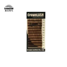 Crownlash 0.07 0.15 Caramel Brown Eyelash Extension B C D-curve 8-13mm mixed size tray