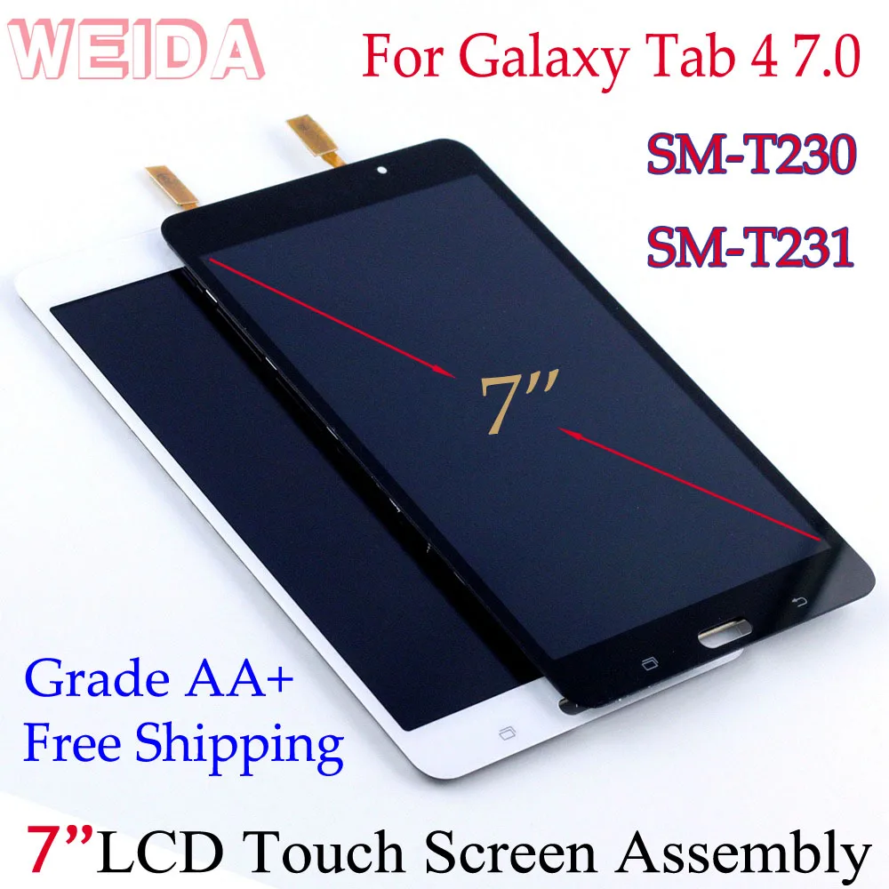 Замена ЖК-дисплея WEIDA " для samsung Galaxy Tab 4 7,0 SM-T230 SM-T231, сенсорный ЖК-дисплей T230 wifi/T231 3g