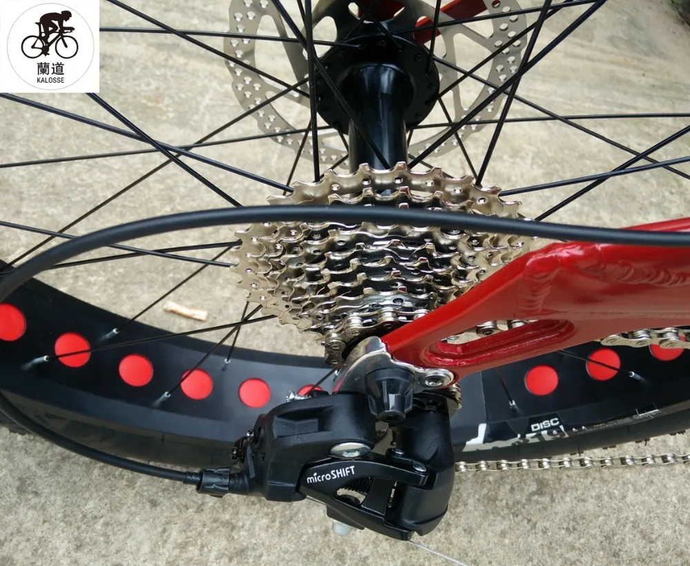 Clearance Kalosse  tire road Beach bicycle  folding mountain bicycle  26*4.0 Tires  Hydraulic brakes Snow  bicycle, 21/24/27/30speed 4