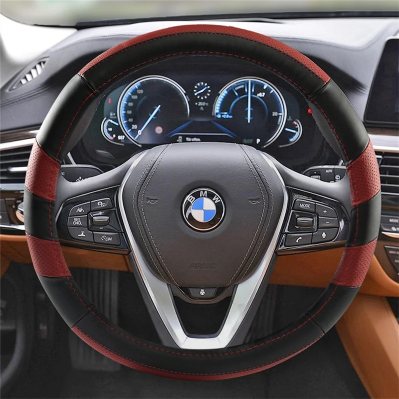 

KKYSYELVA New sports four seasons car steering wheel cover boutique car car steering wheel diameter 38 cm 3 color optional