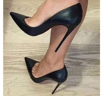 Women 12cm Pumps High Heels Shoes Patent Leather Stiletto Pointed Toe Woman Office Shoes Lady Wedding Party High Heels 2019 fashion design women high heels ivory pearl wedding party shoes 3 inches heel bride shoes pointed toe ceremony event pumps