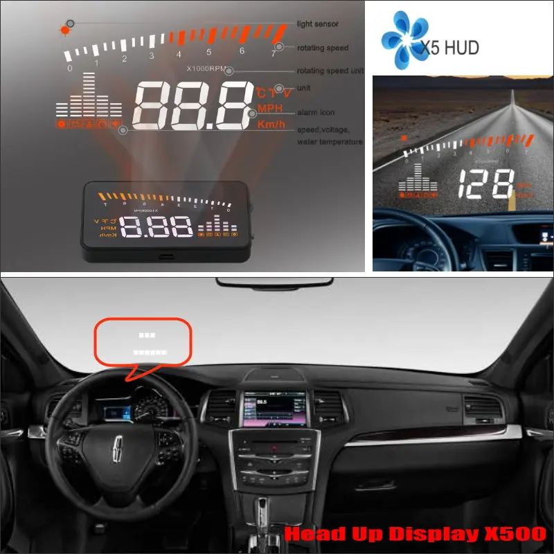 Liislee для Lincoln MKS MKC MKX автомобиля OBD2 превышение скорости Предупреждение Head Up дисплей Saft вождения экран проектор лобовое стекло