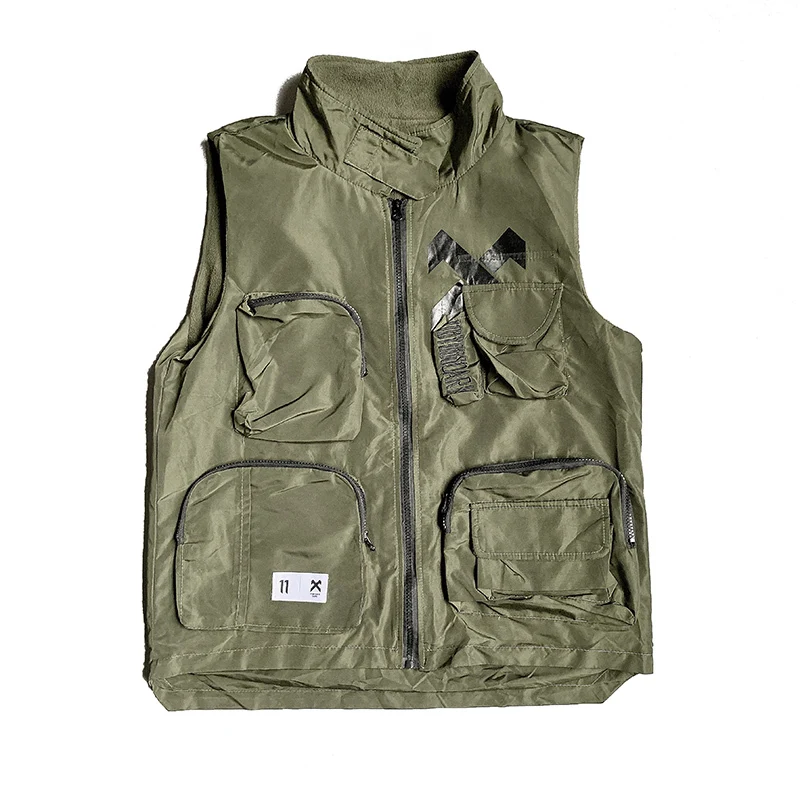 

Men Multi Pocket Hip Hop Vests Spring Autumn Tactical Vest Waistcoat Moto&Biker Tooling Mens Military Sleeveless Jacket DS50652