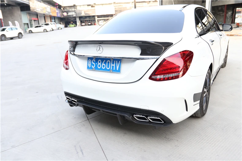 Carbon Fiber Rear Lip Spoiler Diffuser For Mercedes-Benz W205 C Class C63 C180 C200 C260 C300 C450- Bumper Accessories