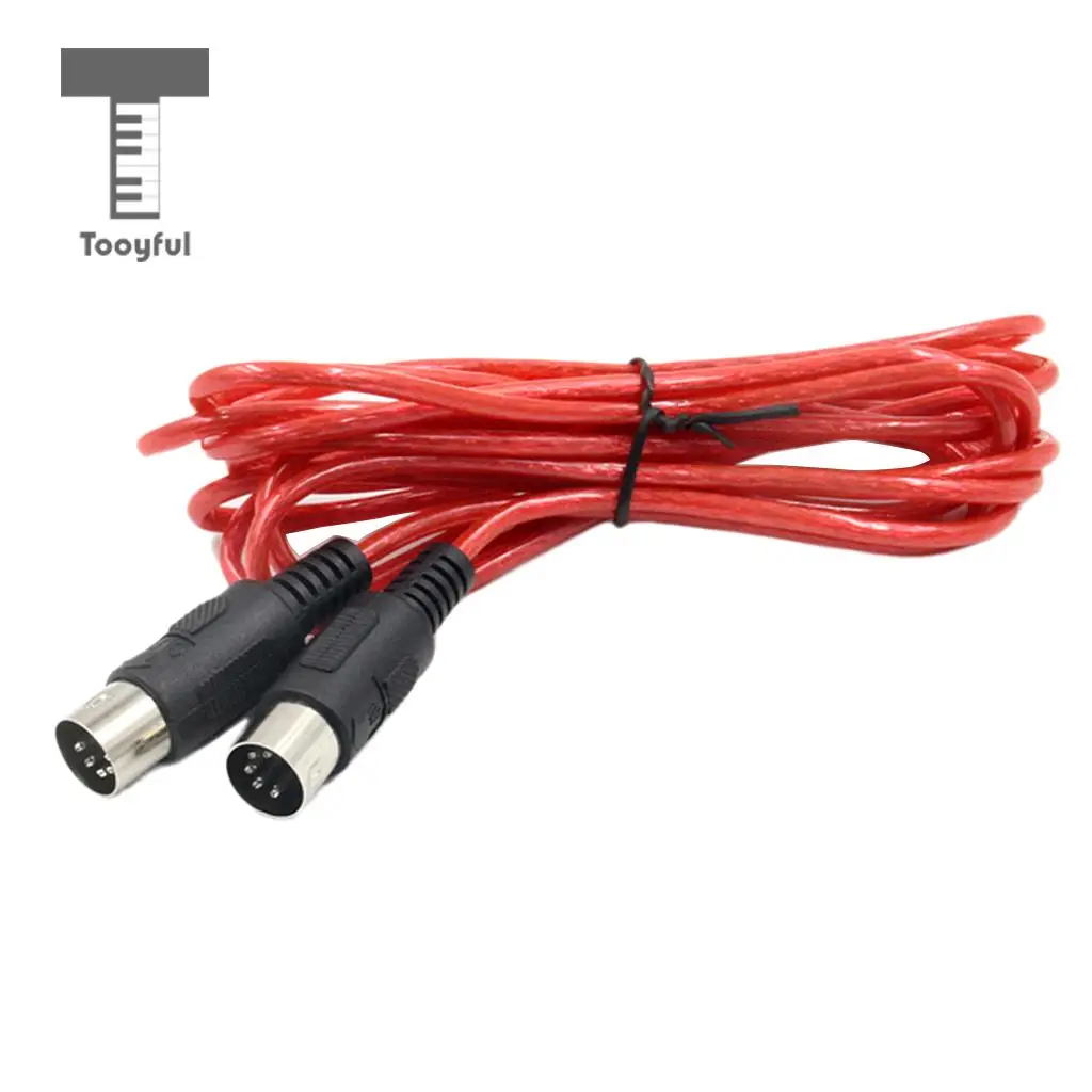 Tooyful Musical MIDI Cord Cable Copper Audio Cord for Electronic Piano Lovers Red