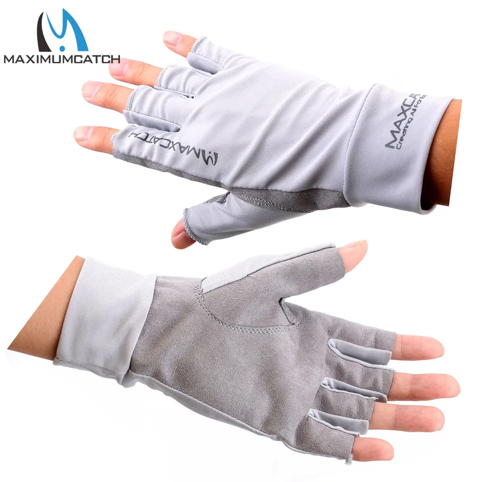 Maximumcatch Fishing font b Gloves b font Fly Fishing Anti UV Sun Protection Half Finger 50