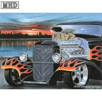 

MHD New 5d diy diamond painting truck full square diamond cross stitch crystal mosaic home decor car kit SC37