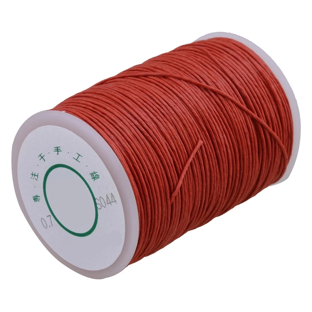 

Orange Red 0.7mm Dia Handwork Leather Sewing Hemp Stitching Waxed Thread