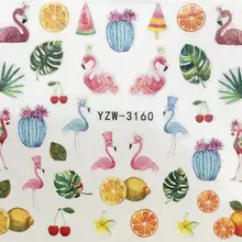 YZWLE 1 лист клен/перо/Цветок Наклейка для водяного переноса изображения на ноготь наклейки Красота украшения Дизайн DIY цвет татуировки