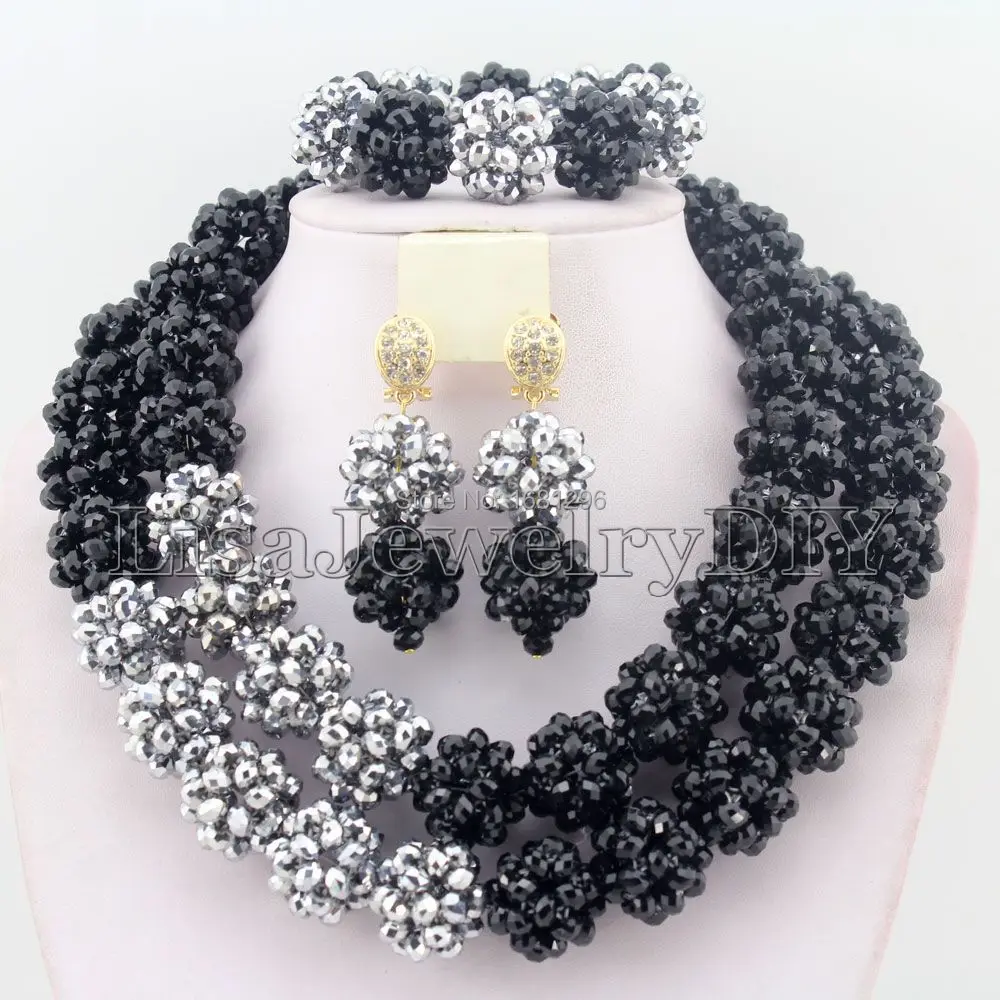 

Fashion Crystal Ball Jewelry Sets Nigerian Wedding African Beads Jewelry Set HD1356