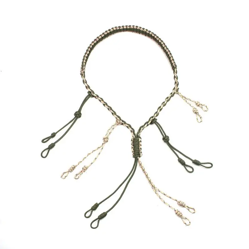 

Outdoor Hunting Collar Rope Strong 12 Rope Buckles Hunting Wild Bird Reins Weaving Sling Rope Set