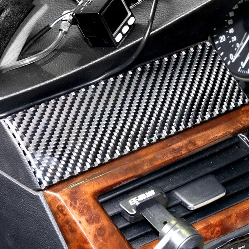 3 шт углеродное волокно для салона приборной панели автомобиля декоративные полосы наклейки крышка для BMW E60 старый 5 серии 2005-2010 аксессуары
