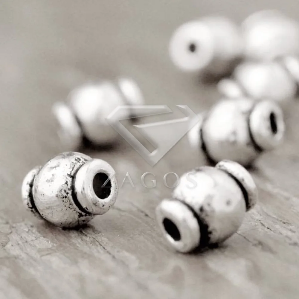 200Pcs Antique Silver Tibetan Silver Tone 6x5x5mm Barrel Fashion Beads