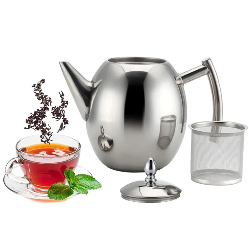 

Useful 1L/1.5L stainless steel tea pot coffee kettle pot teapot with strainer drinkware tools kettle induction cooker available