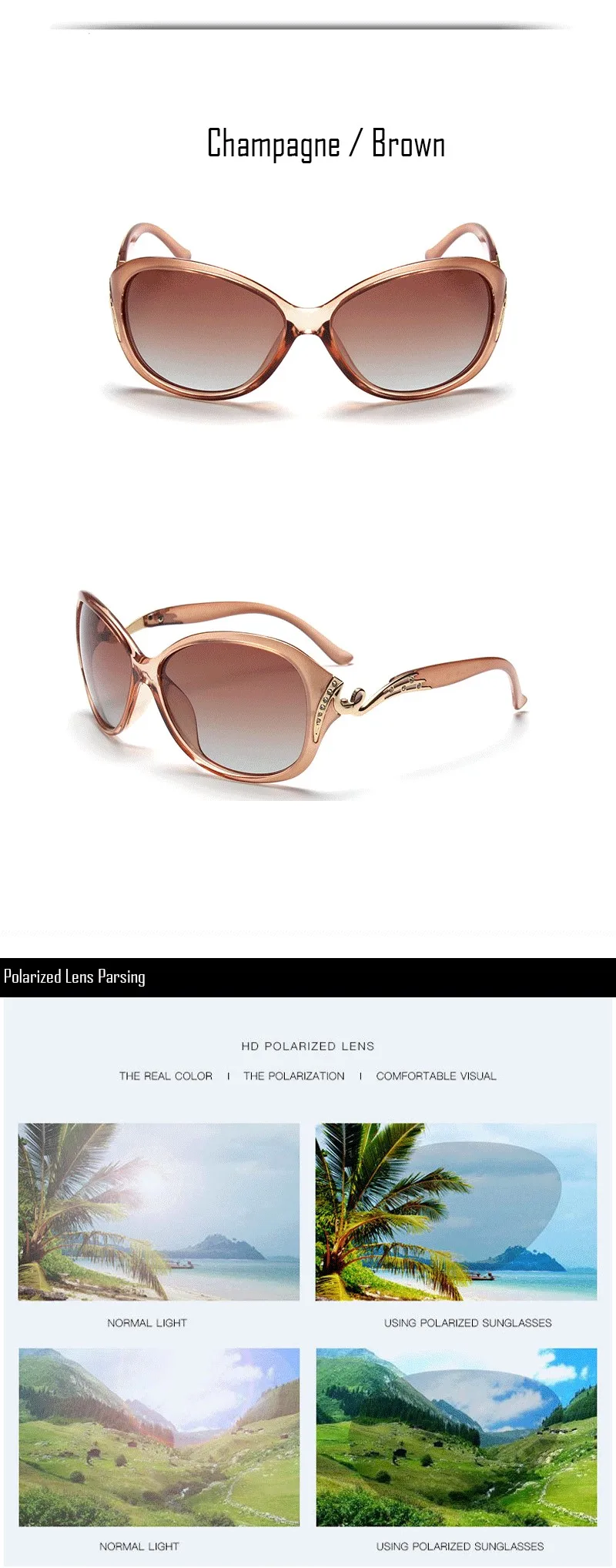 Conle чехол новые женские поляризованные солнцезащитные очки мужские Большая оправа солнцезащитные очки «кошачий глаз» UV400