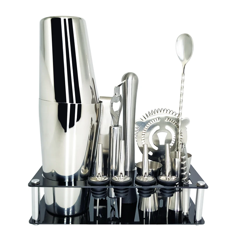 

Stainless Steel Boston Cocktail Shaker Red Wine Mixer Cocktail Shaker With Wine Rack Party Bar Tools Accessories Dropshipping