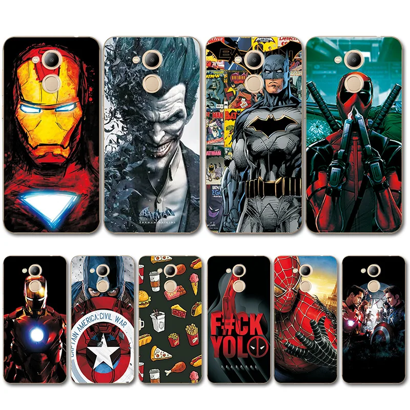 

Captain America Cover For Huawei Honor 6C Pro Case Honor 7C 7X 6X 7S 8C 8X 8A Black TPU Phone Case For Huawei Honor 7A Pro Cases