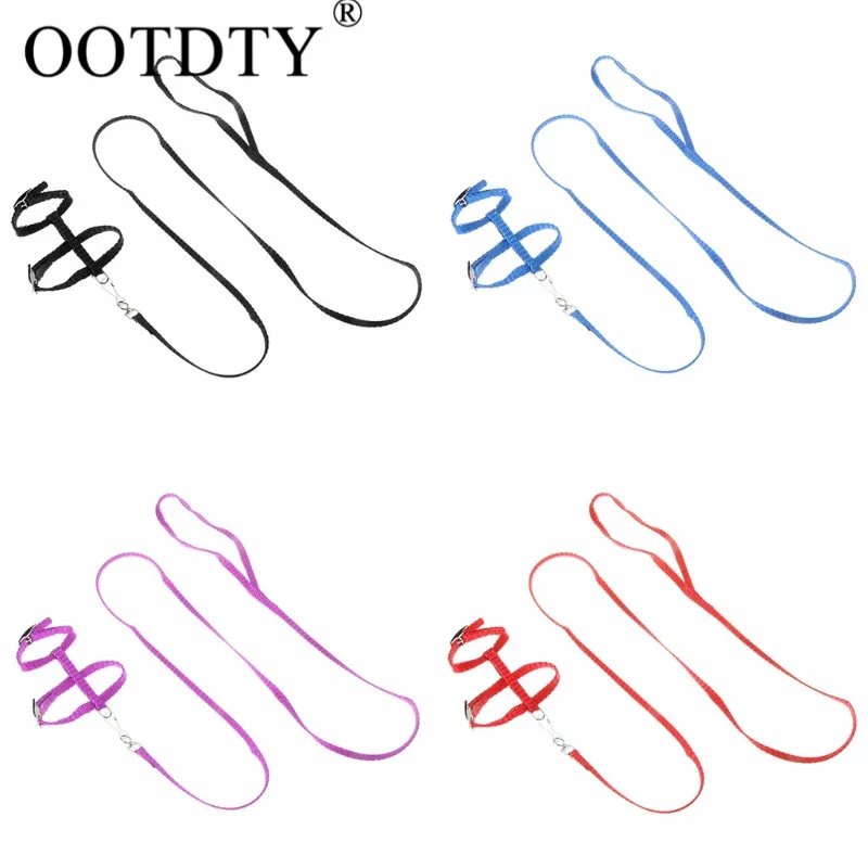 

OOTDTY Adjustable Hedgehog Harness For Training Playing Traction Rope Light Blue Length 115cm High Quality